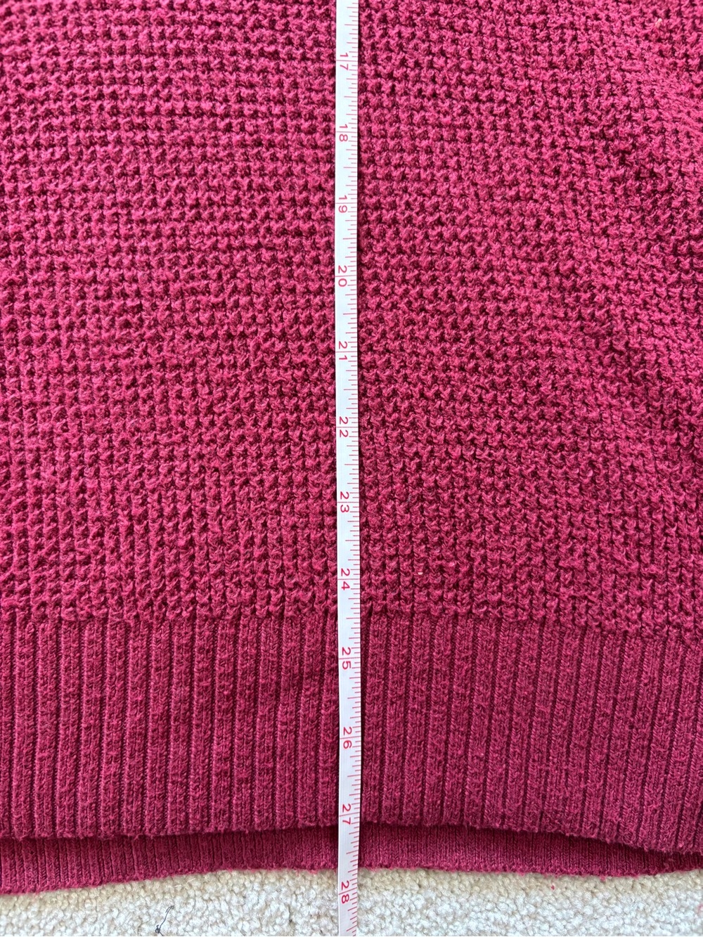 aerie CozyUp Waffle Button Sweater Burgundy Size Large - Picture 5 of 8